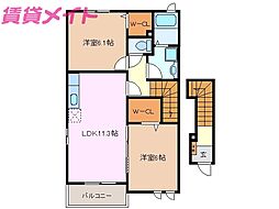 マハロI 2階2LDKの間取り