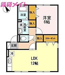 ロジュマン　ラフォーレ 1階1LDKの間取り