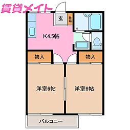 モン・シャトーC 2Kの間取図画像