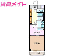 ディバインライト 1DKの間取図画像