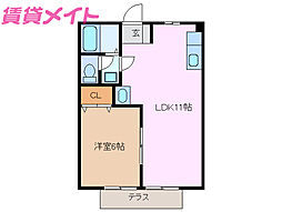 サンヒルB 1階