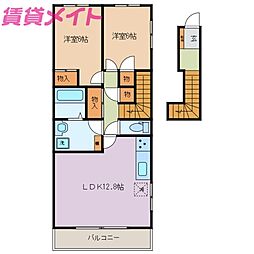 メゾンアベリア 2LDKの間取図画像