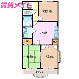 エクセレンス 3DKの間取図画像