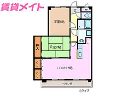 エクセレンス 2LDKの間取図画像