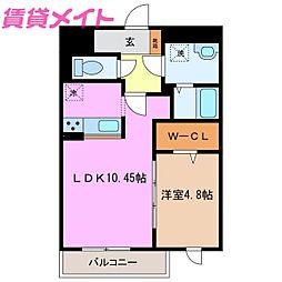 フェリーチェ 1LDKの間取図画像