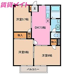 シティハイツさざらいD 1階/-