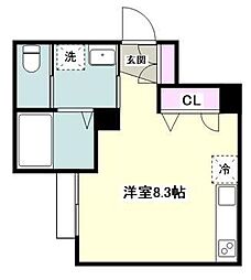 小田急小田原線 東海大学前駅 徒歩3分の賃貸アパート 2階ワンルームの間取り