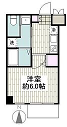 アールエス湘南平塚 2階1Kの間取り