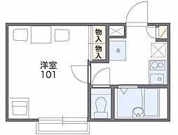 レオパレス中里 1Kの間取図画像