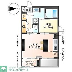 FOREST ODAWARA（フォレスト　オダワラ） 3階1LDKの間取り