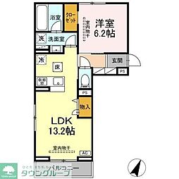 ビラフランカ 2階1LDKの間取り