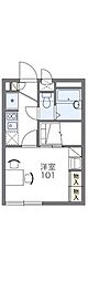 レオパレスプルメリア21 1Kの間取図画像