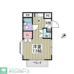 フローラルコート3 ワンルームの間取図画像