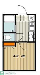 東海大ハイム1 ワンルームの間取図画像