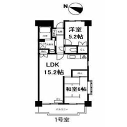 タウンコート湘南 2LDKの間取図画像
