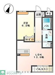 ル・アンジェ 1LDKの間取図画像
