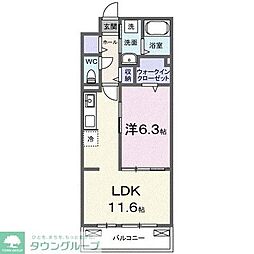 グレース ローズ 1LDKの間取図画像