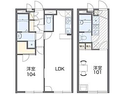 レオパレスすず 1Kの間取図画像
