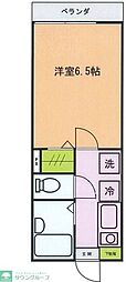 エクレールK花水台 1Kの間取図画像
