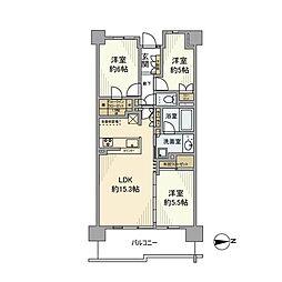 パークホームズLaLa湘南平塚 3LDKの間取図画像