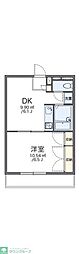 レオパレスラフォンティーヌ 1DKの間取図画像