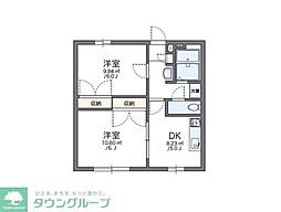 レオパレス大磯 2DKの間取図画像