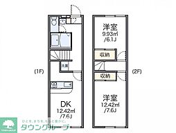 レオパレス湘南B 2DKの間取図画像