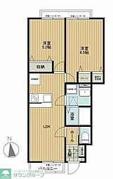 ラインベック 2LDKの間取図画像