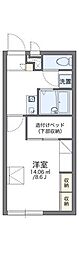レオパレスサンデン5 1Kの間取図画像