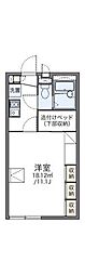 レオパレス広貴B 1Kの間取図画像