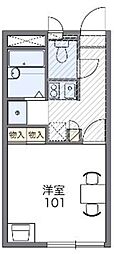 レオパレスくすの木2 1Kの間取図画像