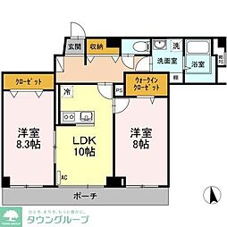 パストラル湘南 2LDKの間取図画像