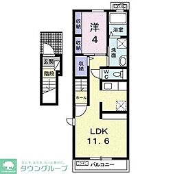 プラウド 1LDKの間取図画像