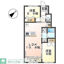クオリア湘南 2LDKの間取図画像