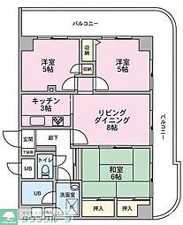 クレール湘南 3LDKの間取図画像