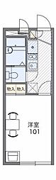 レオパレスペニーハイツ2 1Kの間取図画像