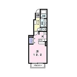 ベルコリーヌ 1Kの間取図画像