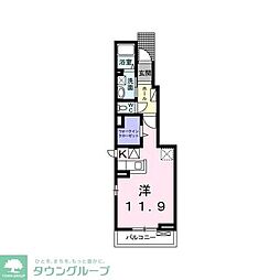 プレガーレ 1Kの間取図画像