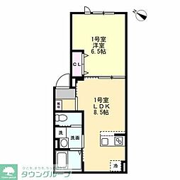 茅ヶ崎市本宿町アパート 1LDKの間取図画像