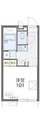 レオパレスベルウッド 1Kの間取図画像