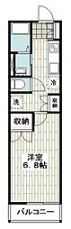 大磯コートヒルズ 1Kの間取図画像