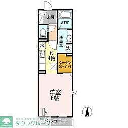 LUANA湘南 1Kの間取図画像