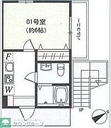 ロジュマン東海大学前 1Kの間取図画像