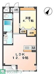ルミナスパークサイド 1LDKの間取図画像