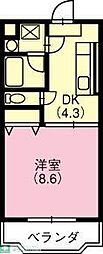 スターラック 1DKの間取図画像