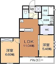OscarBP 2LDKの間取図画像