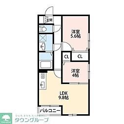 Clairlamaison茅ヶ崎 2LDKの間取図画像