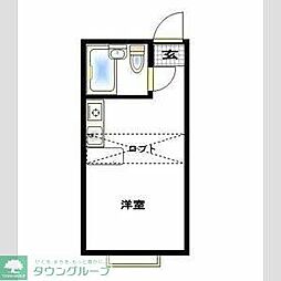 ベルピア茅ケ崎4-2 ワンルームの間取図画像