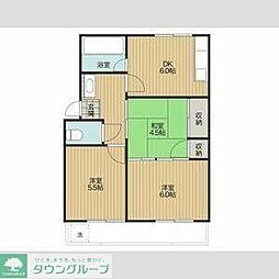 コーポ札場2棟 3DKの間取図画像