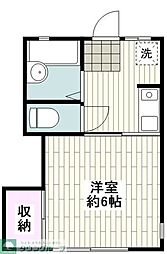 ハイツつるみね 1Kの間取図画像